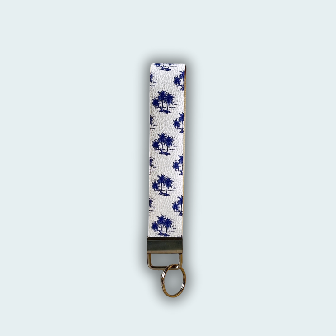 Blue Palms Leather Keychain