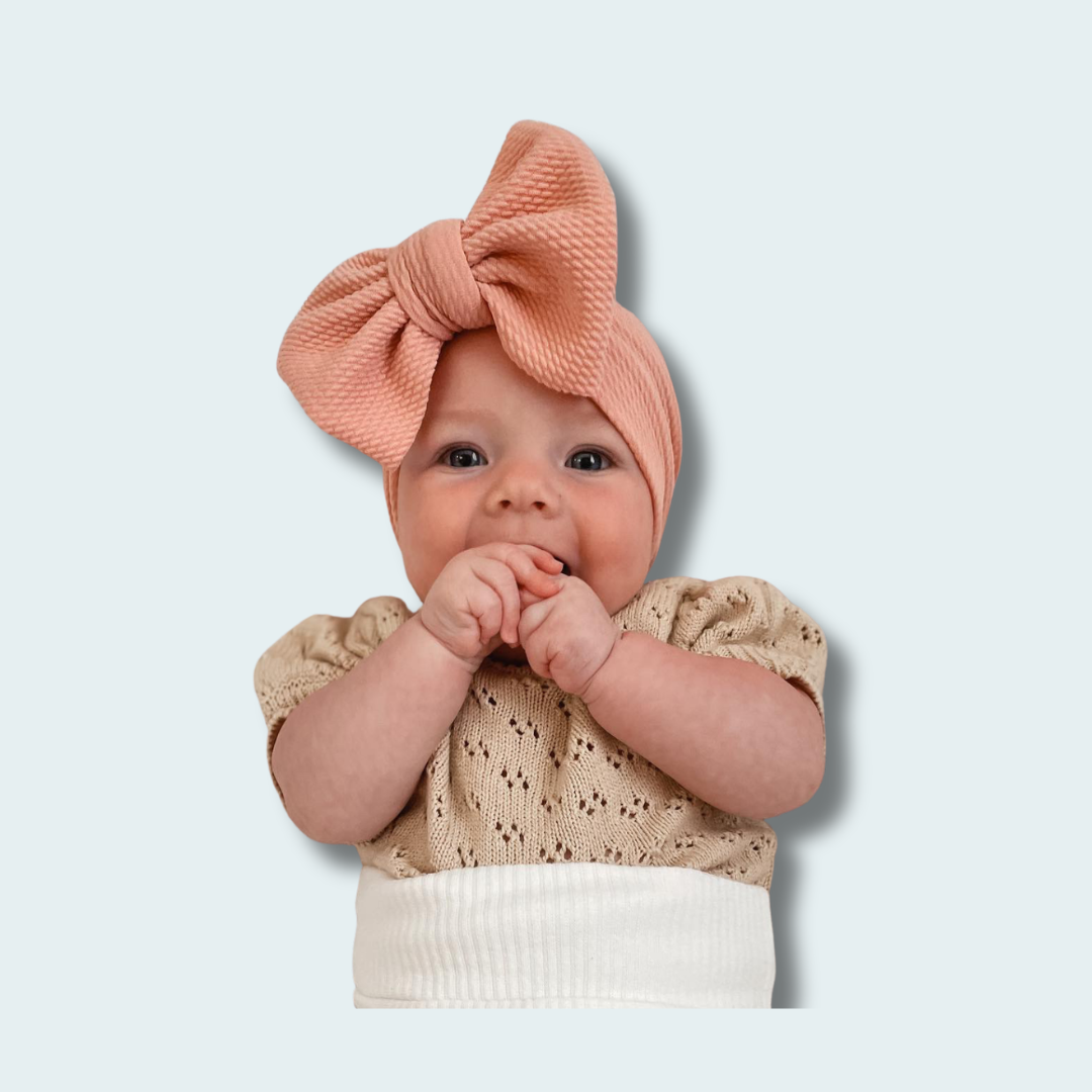 Oversized Baby Bow Headwrap - Stretchy Bullet Knit