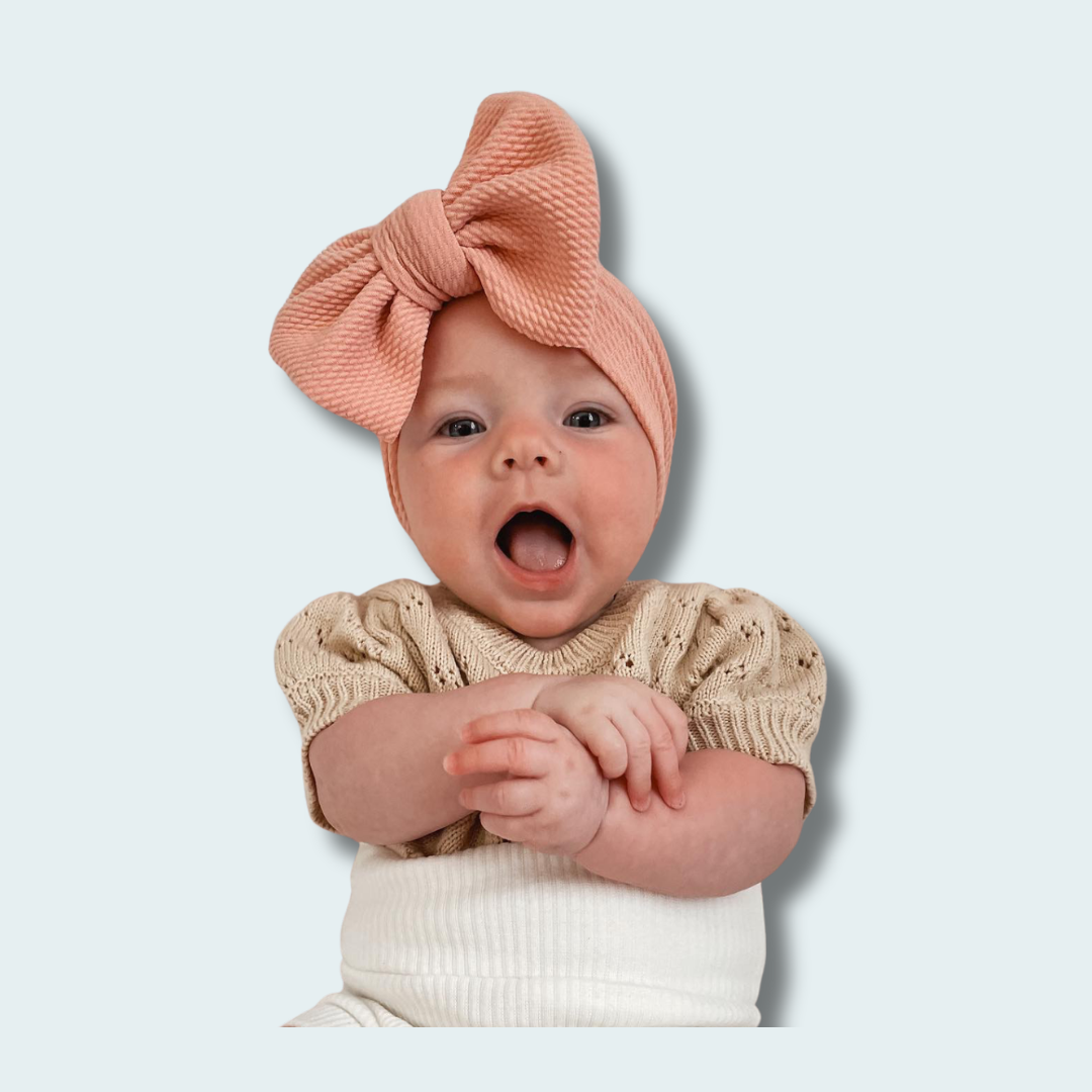 Oversized Baby Bow Headwrap - Stretchy Bullet Knit
