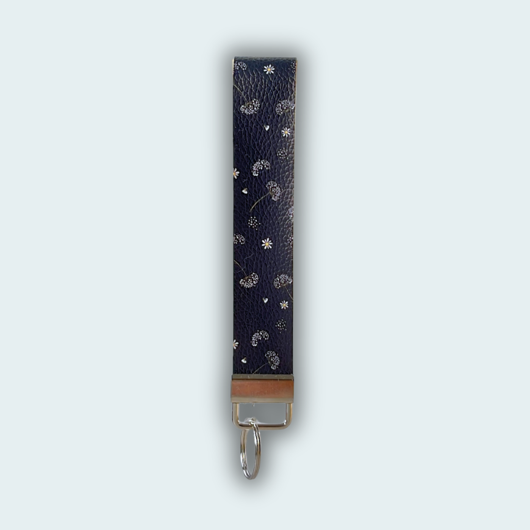 Dandelion Leather Keychain