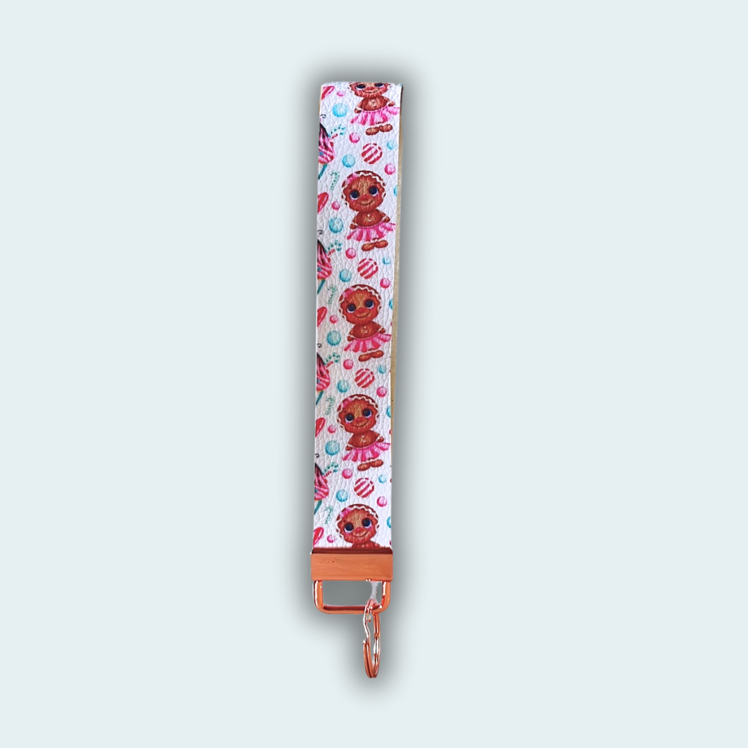Gingerbread Leather Keychain