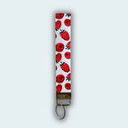Raspberries Leather Keychain