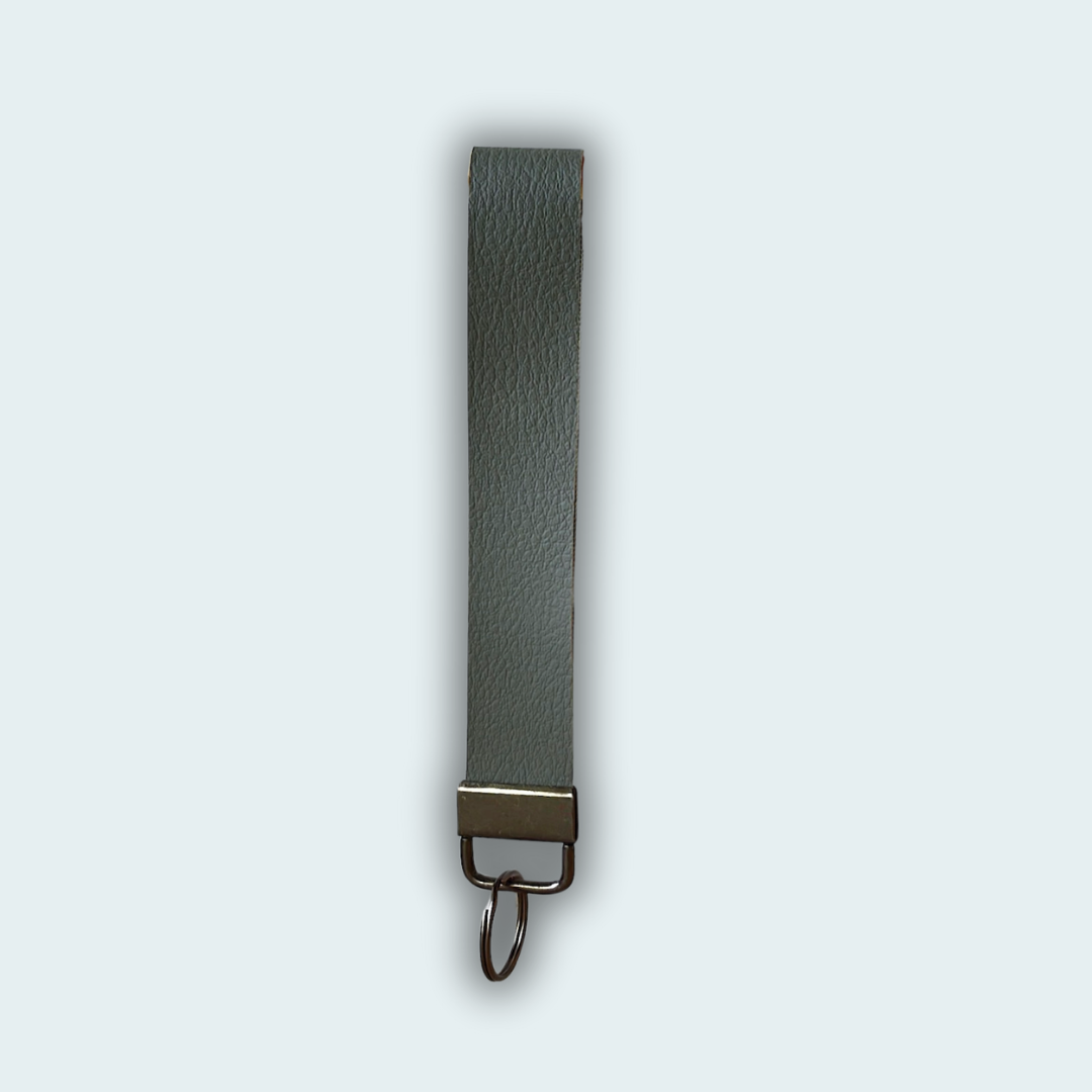 Slate Leather Keychain