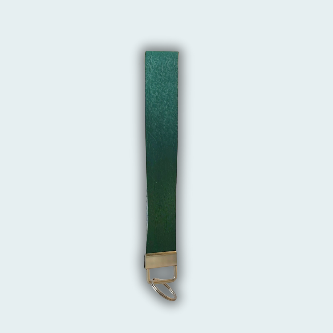 Green Leather Keychain
