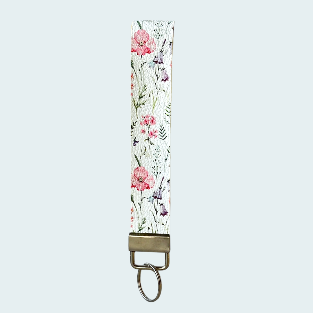 Flower Garden Leather Keychain