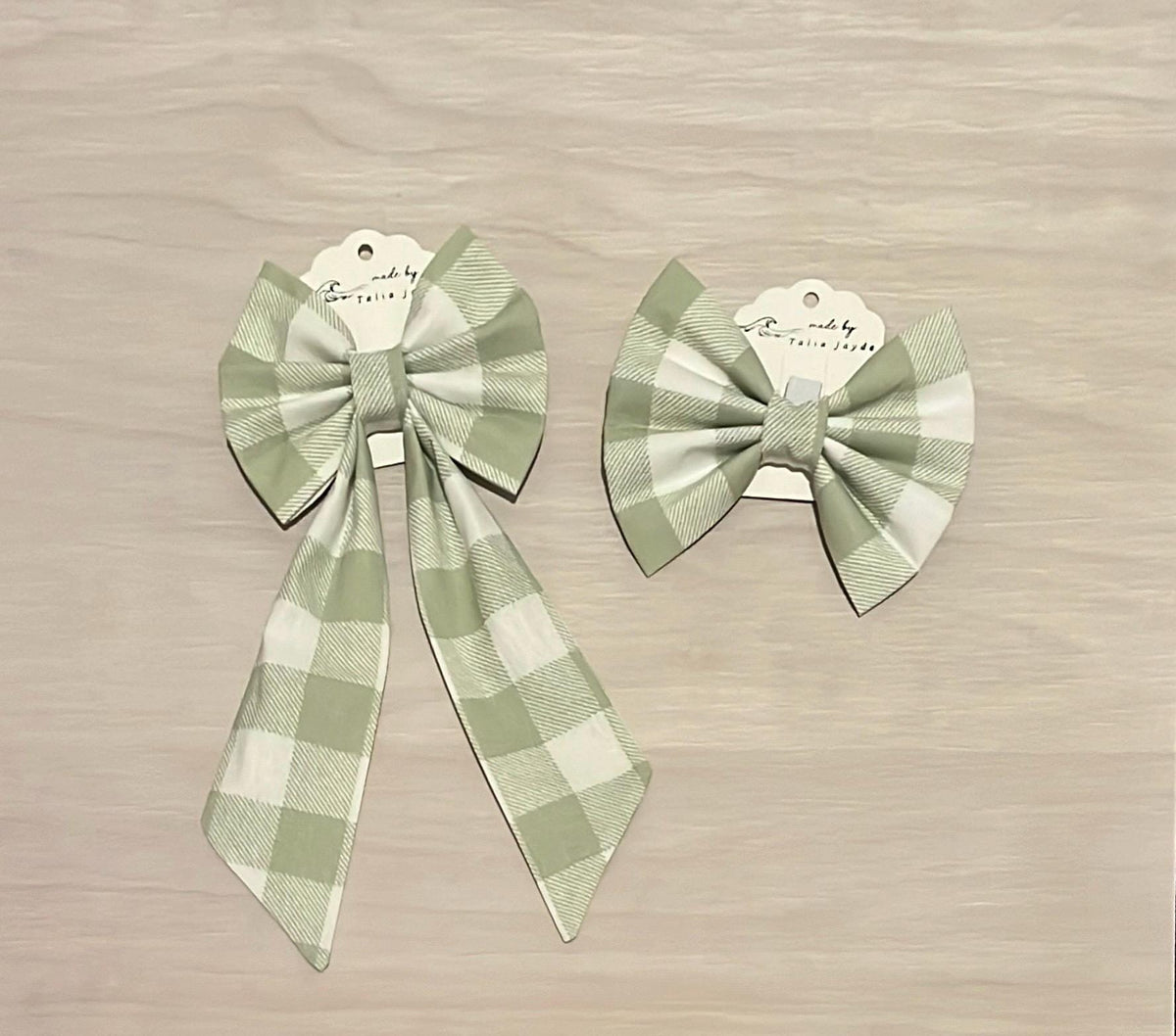 Matching Human and Dog Bow Gingham