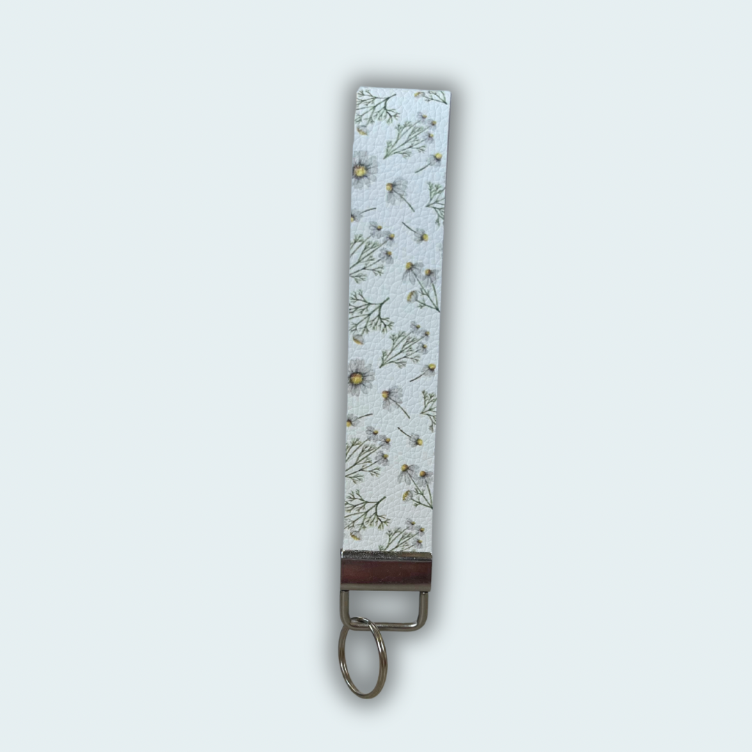 Daisies Leather Keychain