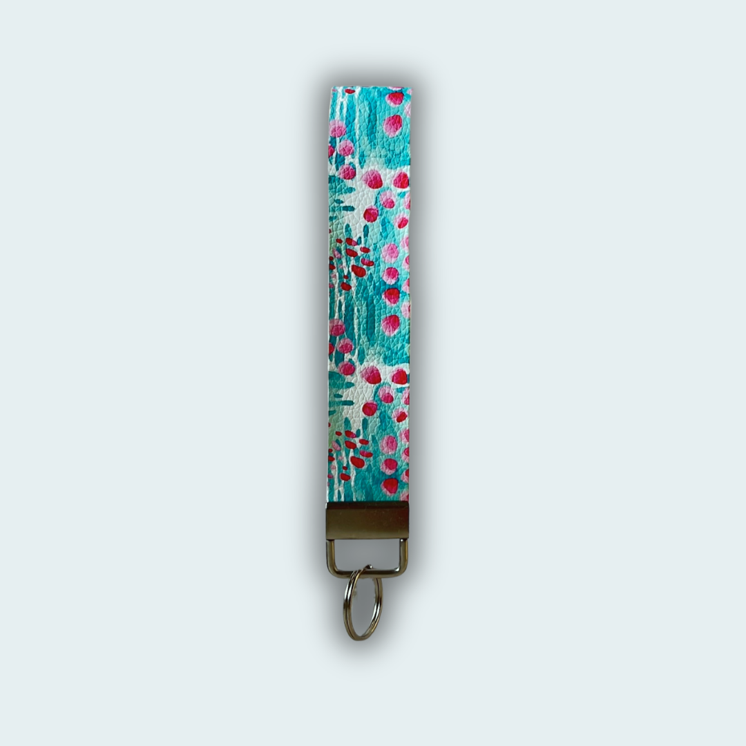 Abstract Leather Keychain
