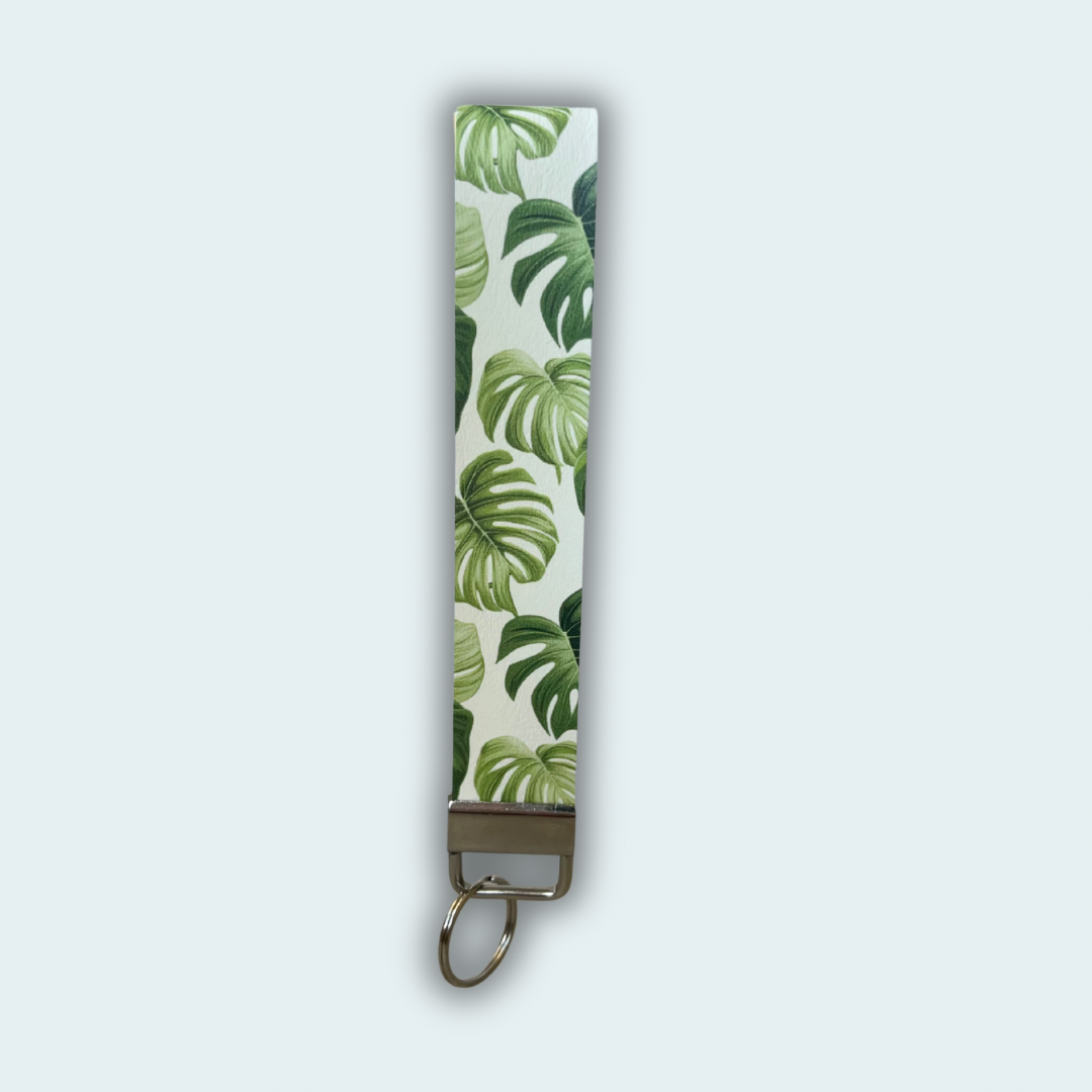 Monstera Leather Keychain