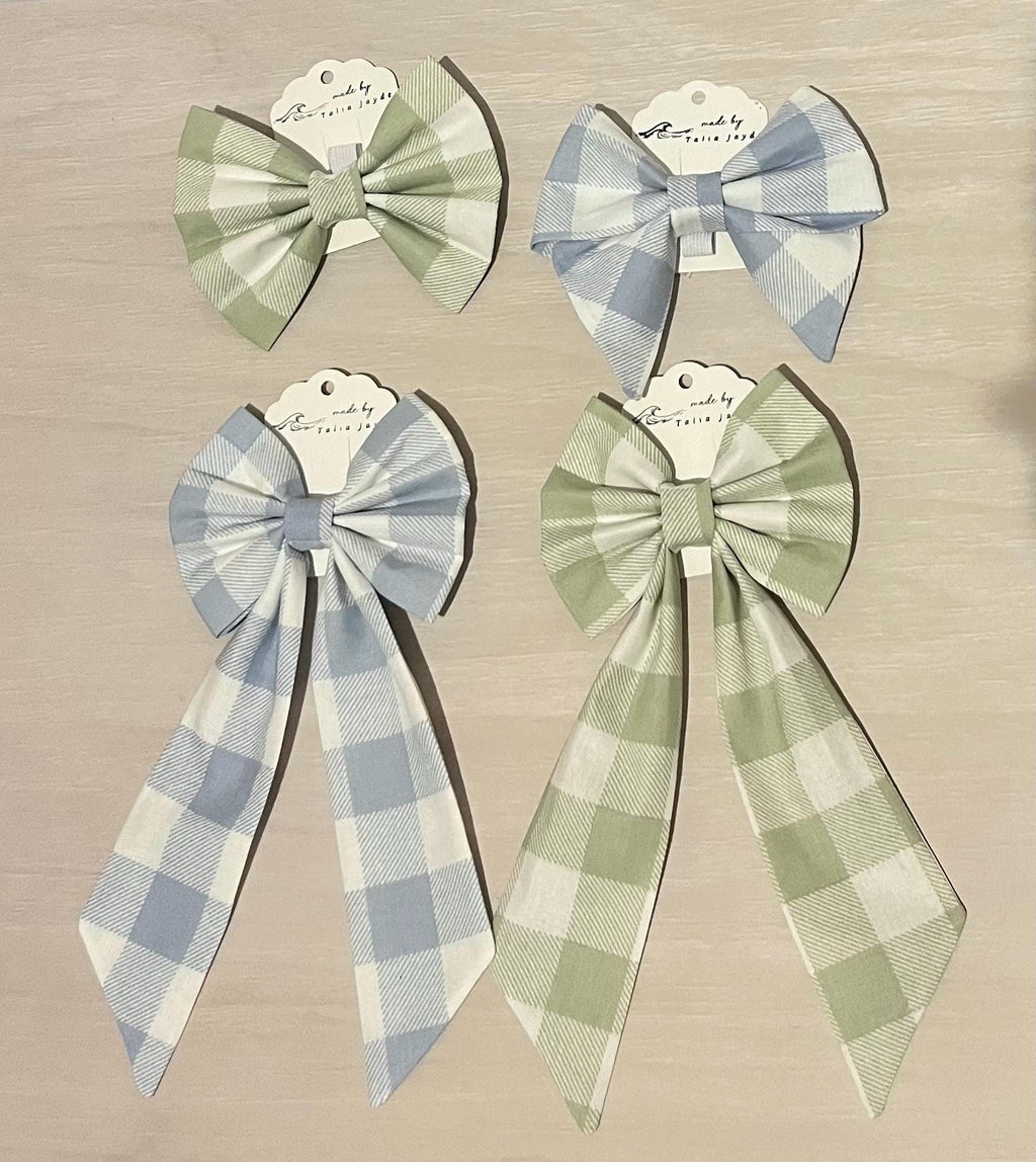 Matching Human and Dog Bow Gingham