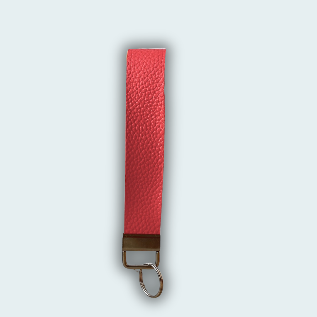 Coral Leather Keychain
