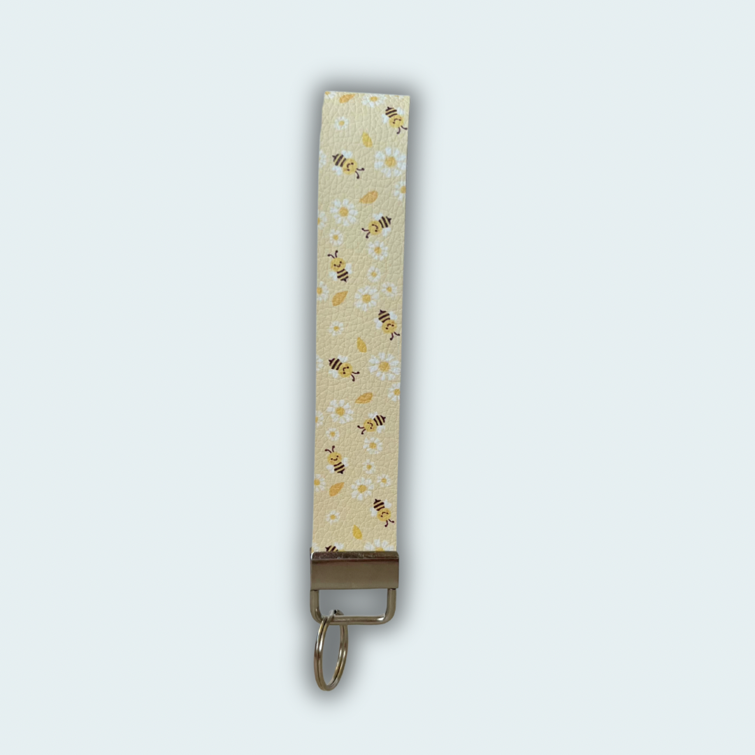 Bumblebee Leather Keychain