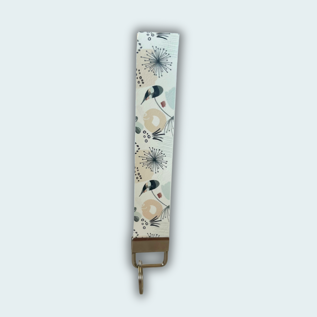 Feathered Leather Keychain